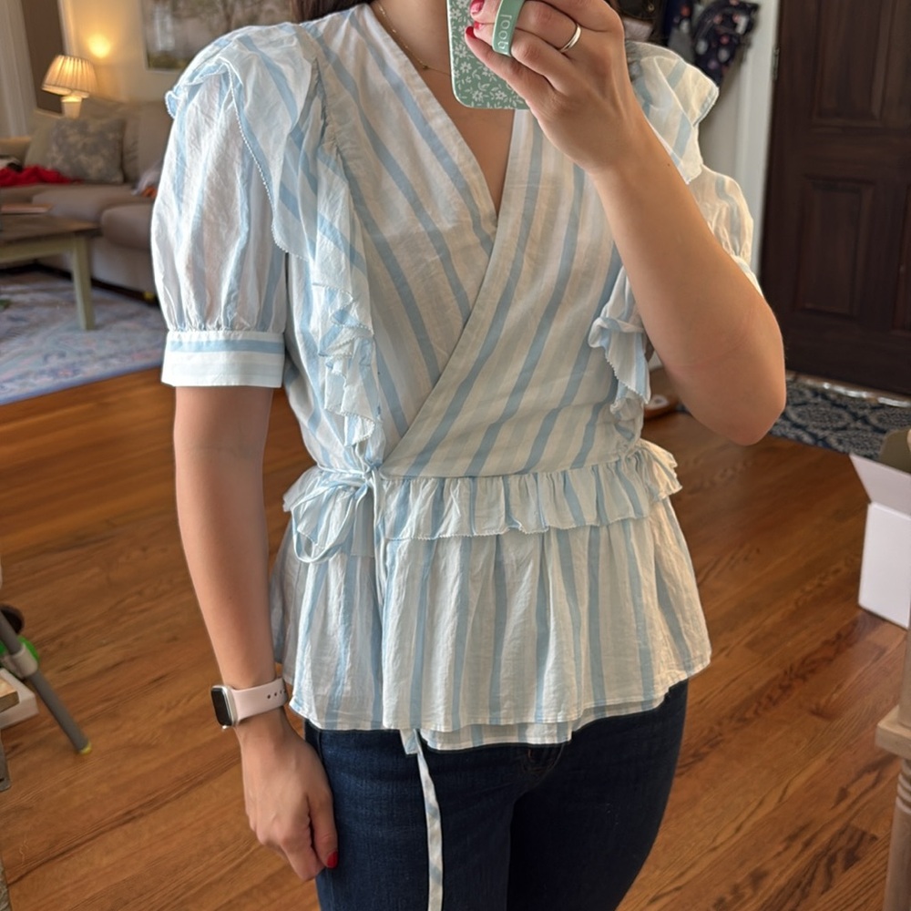J. Crew Cotton Wrap Blouse